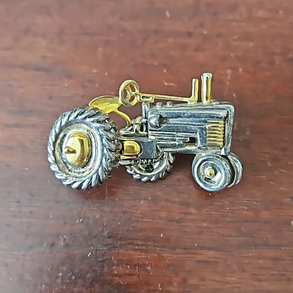 Vintage Best Signed Tractor Brooch or Pendant